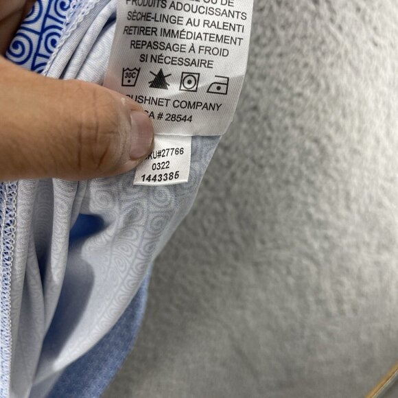 Footjoy FJ Swirl Print Polo Shirt Mens XL Blue Short Sleeve Golf Performance - Picture 8 of 12